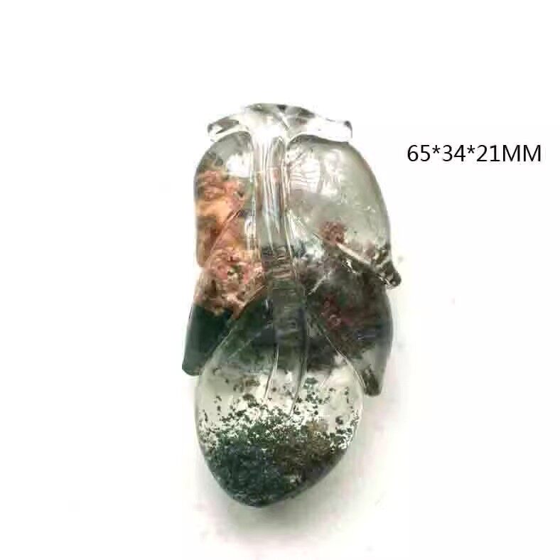 绿幽灵雕刻男女吊坠挂件天然水晶