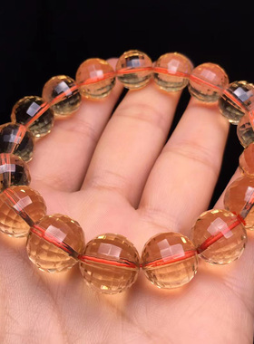 黄水晶紫水晶手链西瓜手串男女