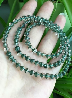 收藏绿幽灵手链4mm老矿天然水晶