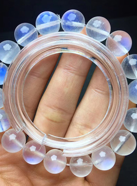 男女天然水晶手串蓝光月光石手链