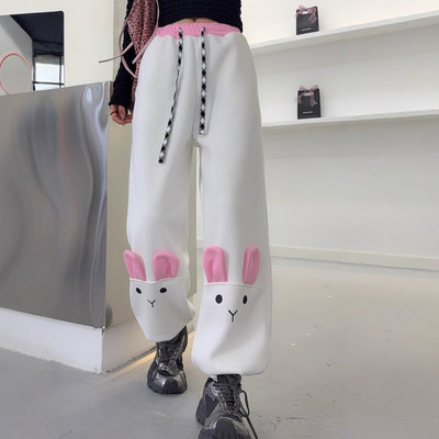 束脚加厚通勤高腰长裤装饰均码