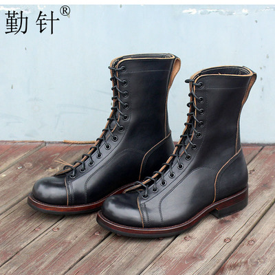 勤针马丁靴固特异手工高帮