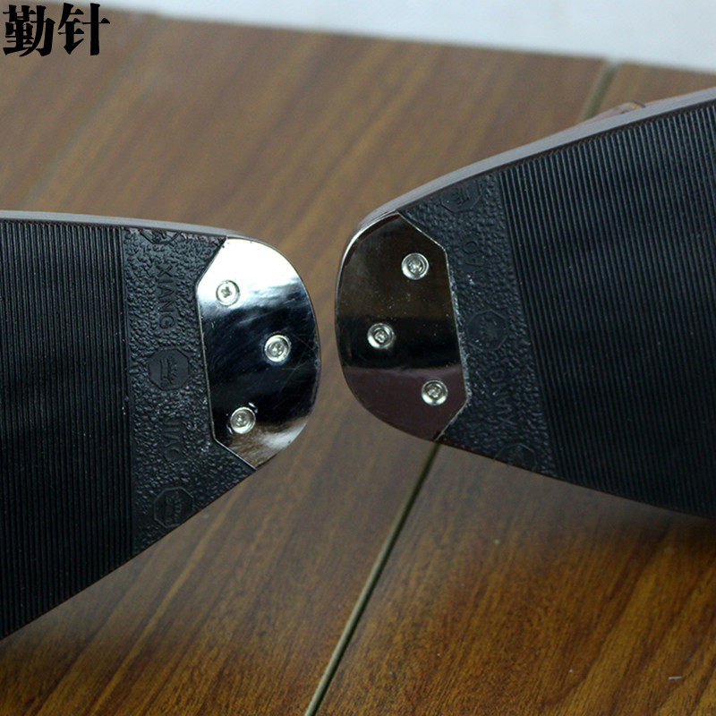勤针固特异男鞋手工皮鞋鞋头加不锈钢铁片牛皮底鞋头安装耐磨铁片