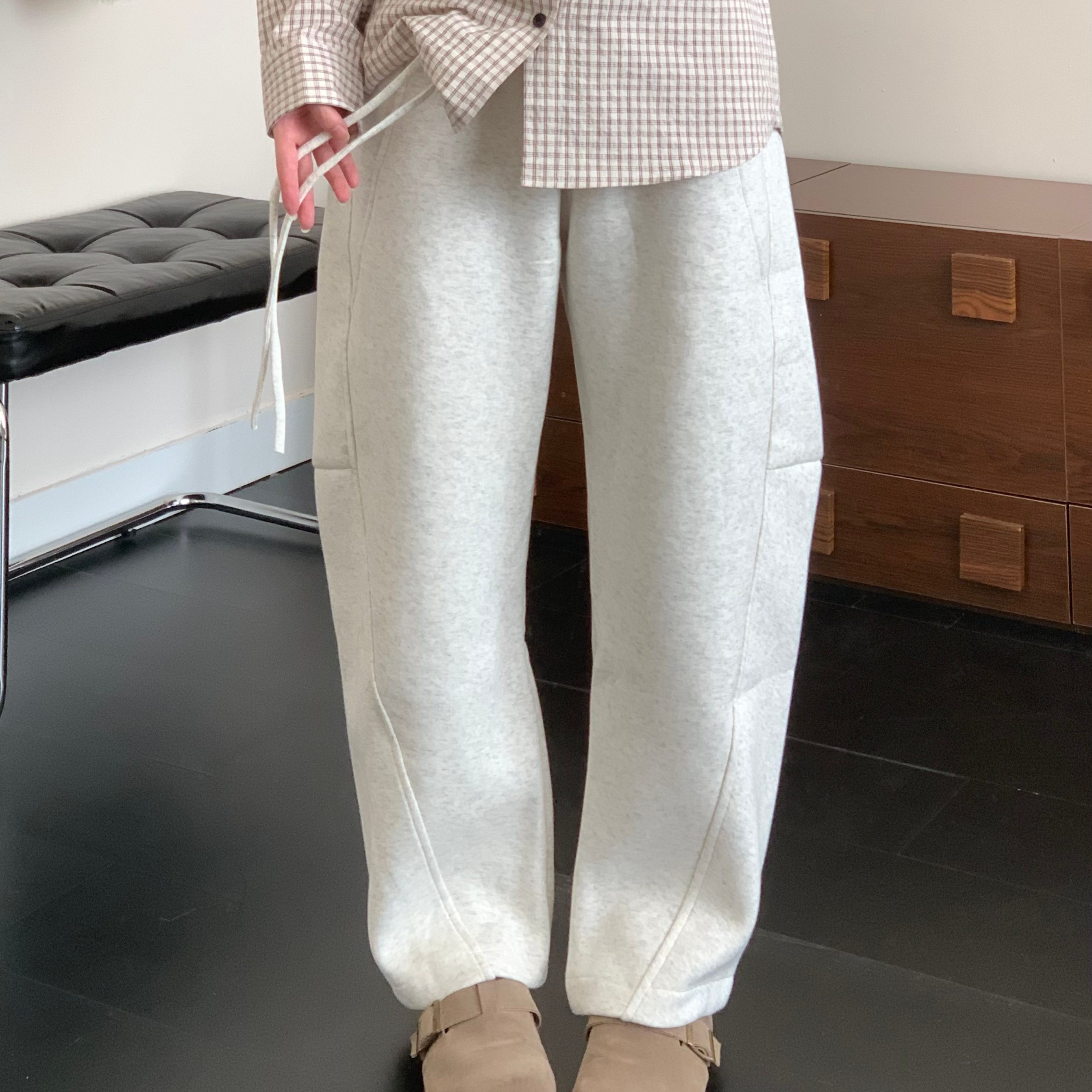 2026春季日系高克重磅休闲弯刀卫裤男女款潮流宽松阔腿直筒长裤子,男装,卫裤,淘宝优惠券,粉丝福利购,淘宝优惠卷