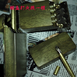 打火机一体套装木雕烟盒  金丝楠 小叶紫檀 把玩创意特色个性戒烟
