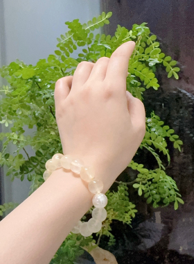 天然玉髓手串12mm珠径52mm圈口适用于女性定制礼盒套装