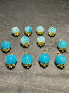 XITI10mm新中式国风浅蓝色蓝白色旗袍衬衫汉服香云纱服饰扣