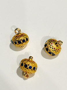 XITI金色景泰蓝嘎乌盒纽扣镂空球项链钥匙扣古风女装旗袍服装辅料