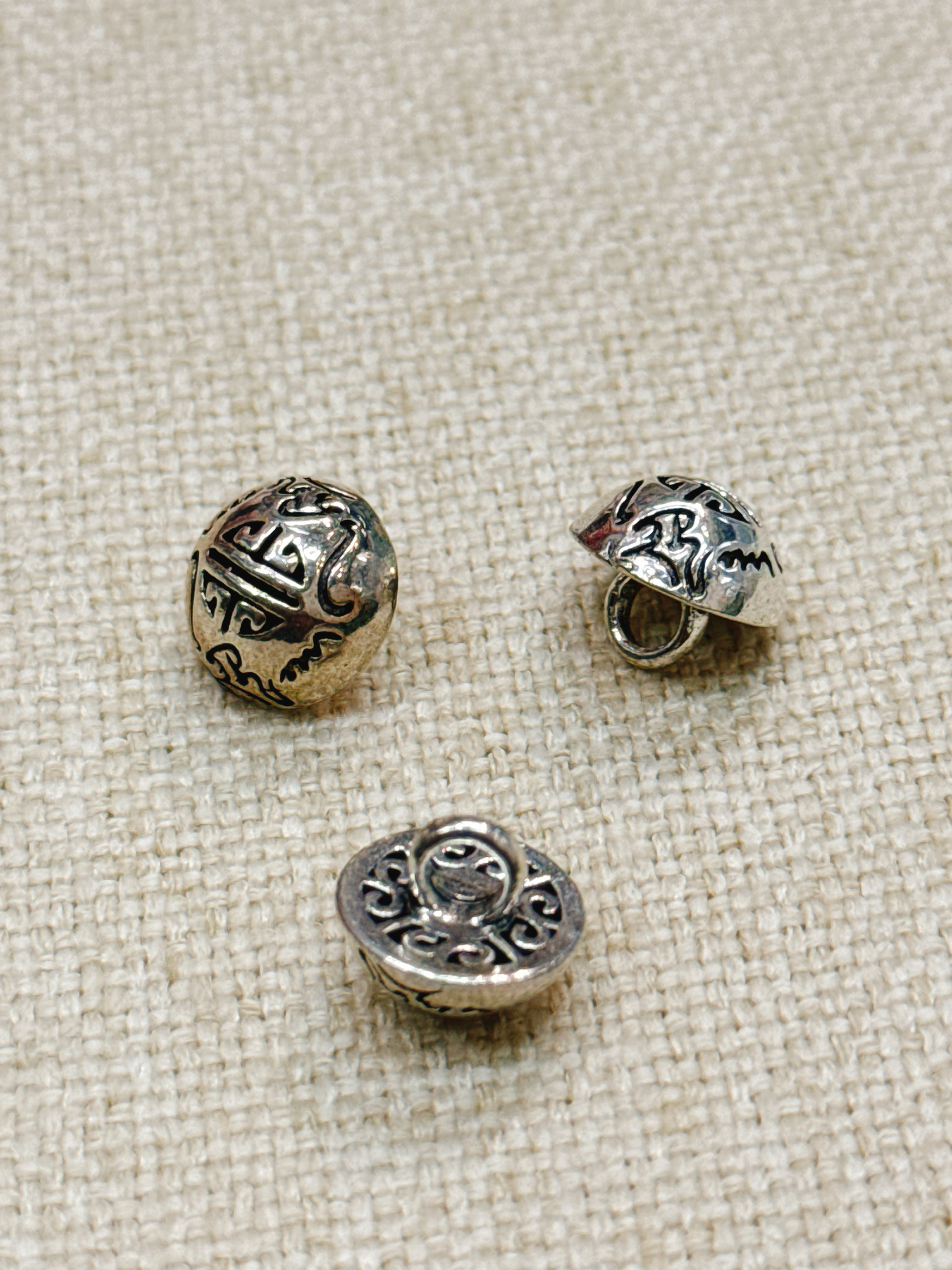 XITI12mm新中式国风服饰纽扣藏银色旗袍服装辅料香云纱真丝