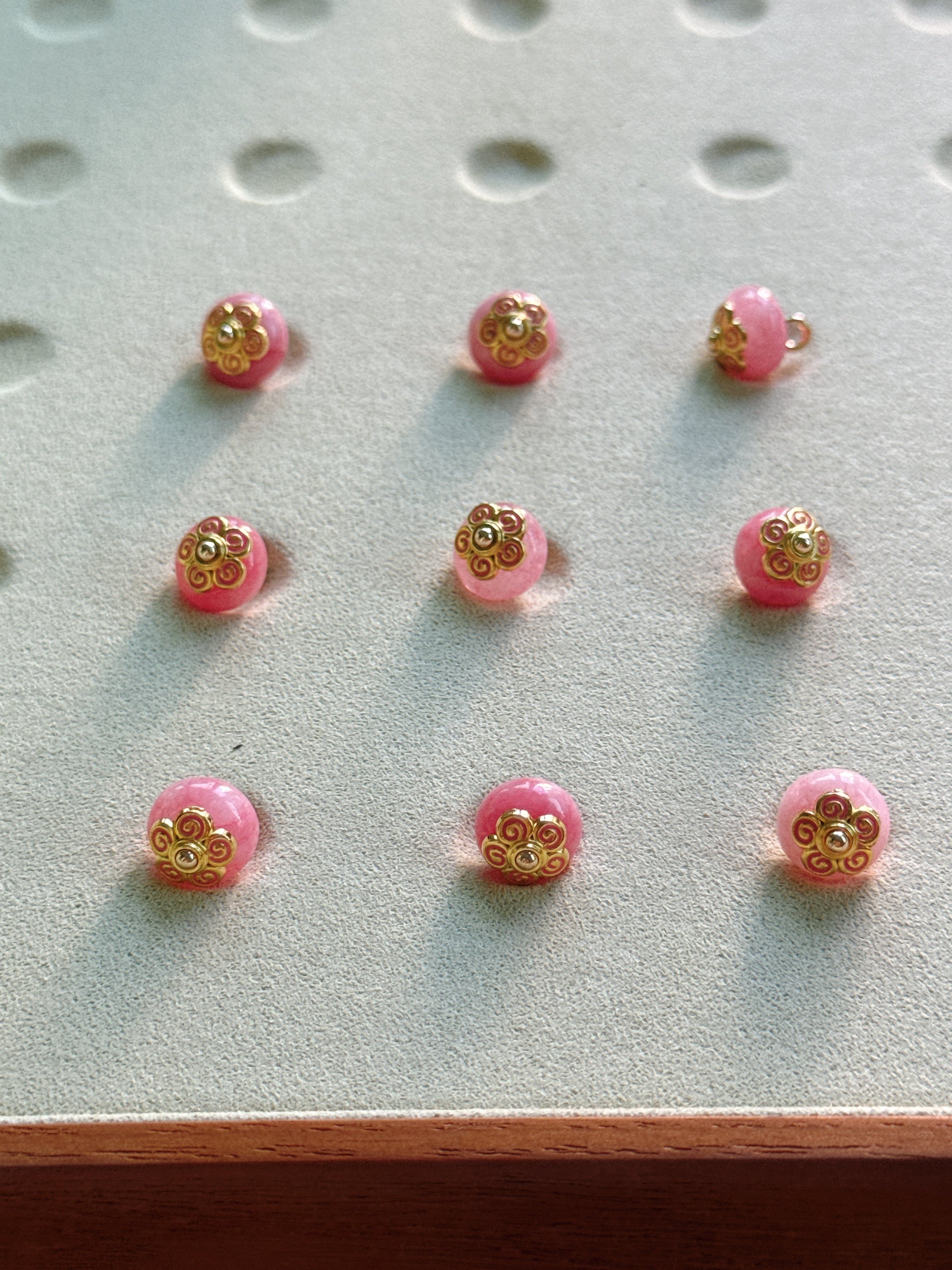 10mm新中式国风淡粉色天然石算盘珠纽扣女装旗袍汉服服装辅料扣子,居家布艺,纽扣,淘宝优惠券,粉丝福利购,淘宝优惠卷