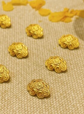 新中式国风汉服旗袍辅料14×11mm祥云金属纽扣