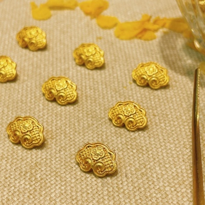 新中式国风汉服旗袍辅料14×11mm祥云金属纽扣
