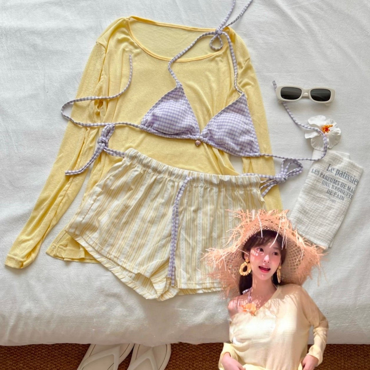 甜美风可爱氛围感显瘦少女比基尼