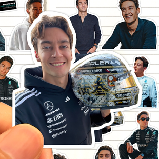 乔治拉塞尔贴纸高清防水梅赛德斯AMG车队车手GeorgeRussell粘贴画