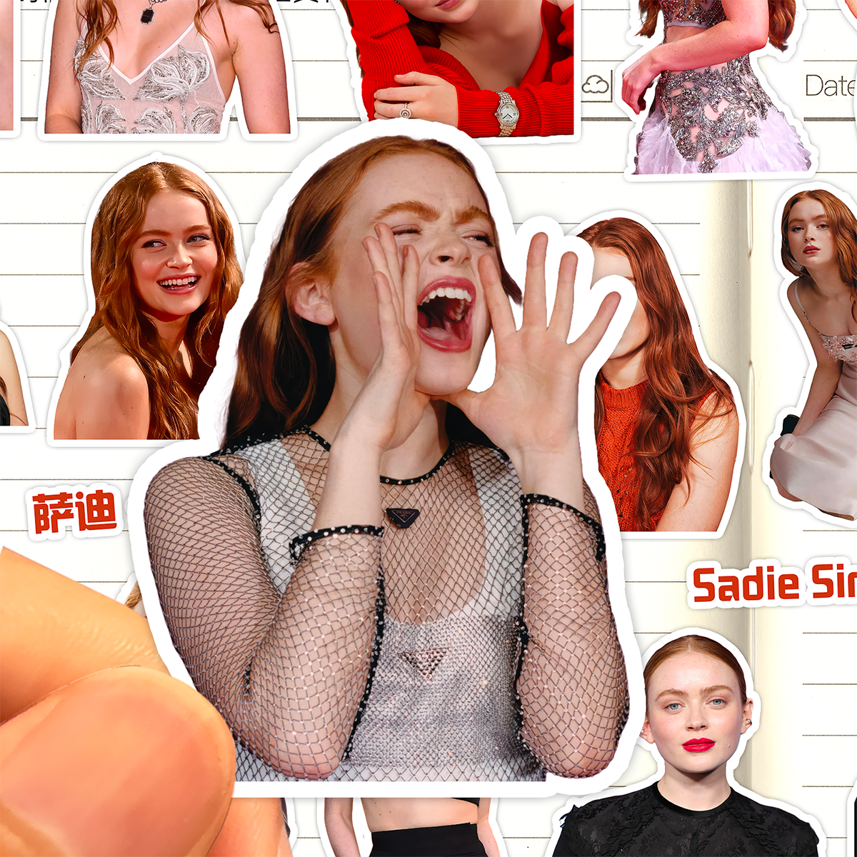 萨迪辛克贴纸高清防水美国女演员Sadie Sink怪奇物语收藏装饰贴画