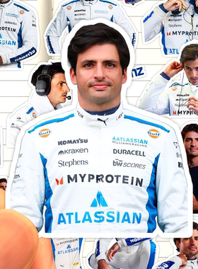 小卡洛斯塞恩斯贴纸高清防水威廉姆斯车队手Carlos Sainz收藏贴画