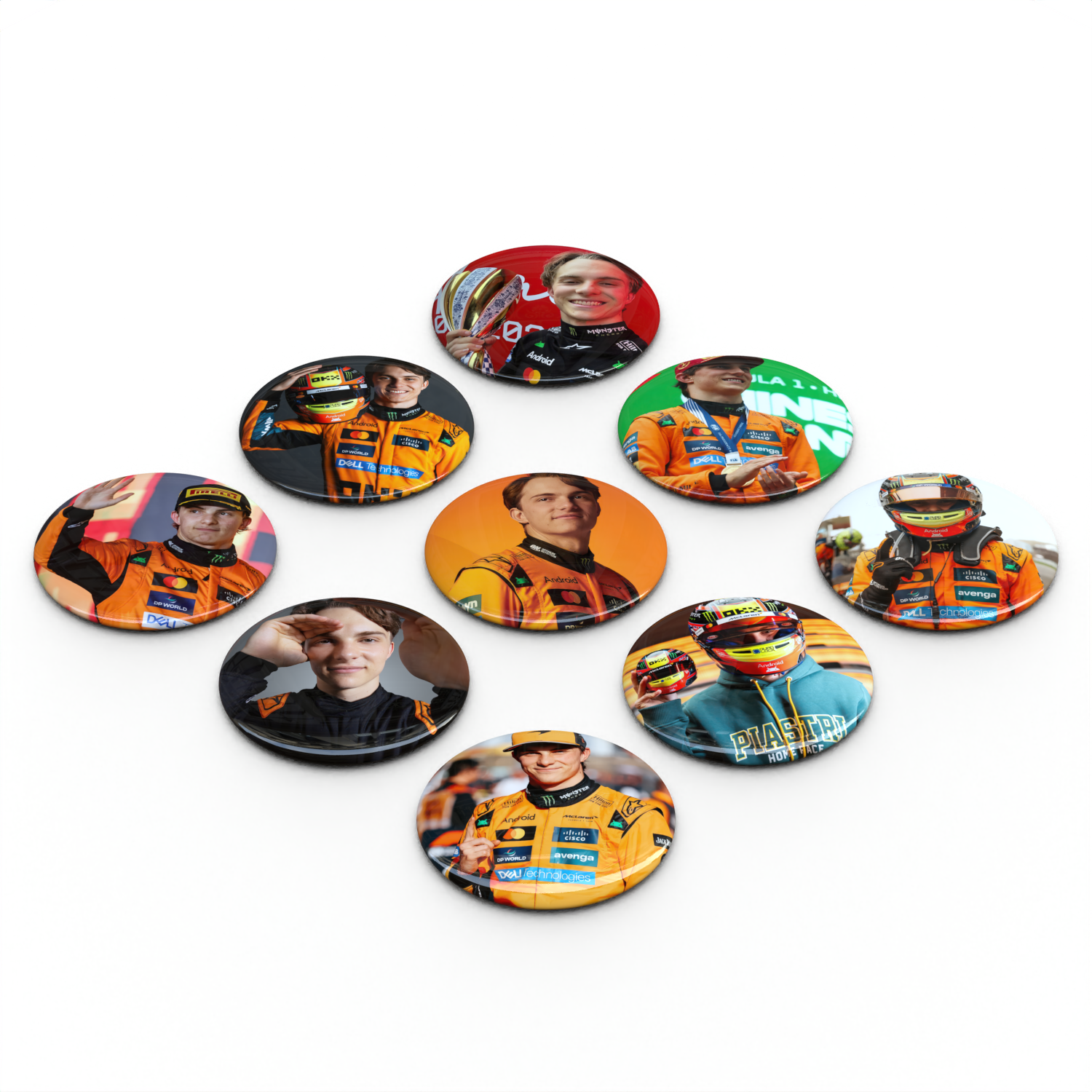 奥斯卡皮亚斯特里高清徽章吧唧迈凯伦F1车队OscarPiastri收藏谷子