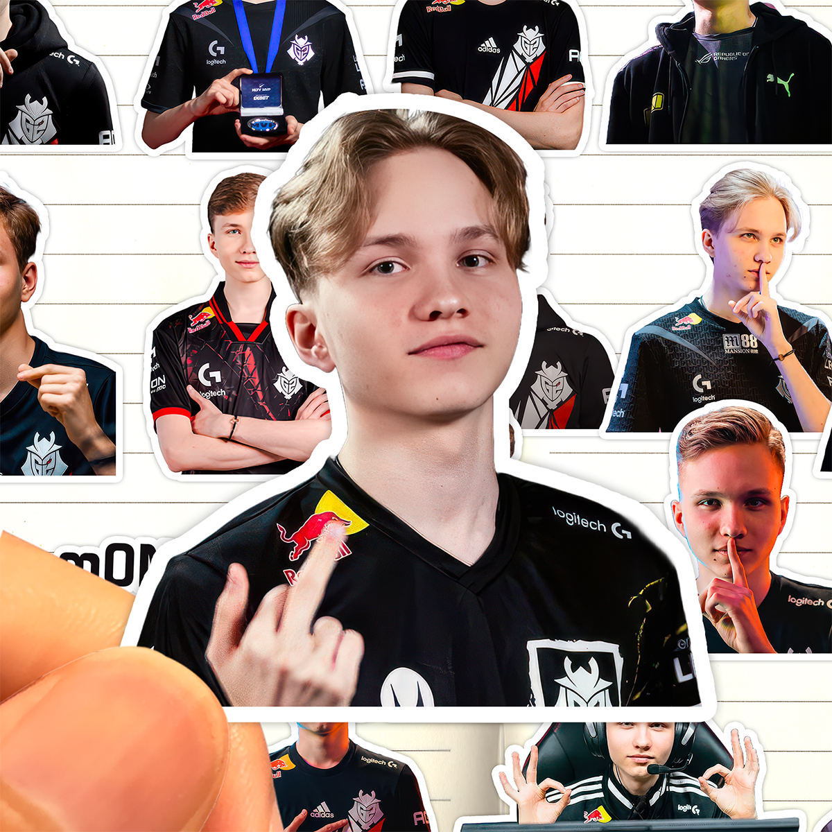 m0nesy贴纸高清防水G2Esports电竞运动员csgo反恐精英2收藏粘贴画