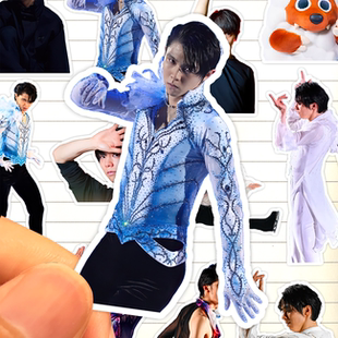 新款 Yuzuru收藏粘贴画 羽生结弦贴纸高清防水花样滑冰运动员Hanyu