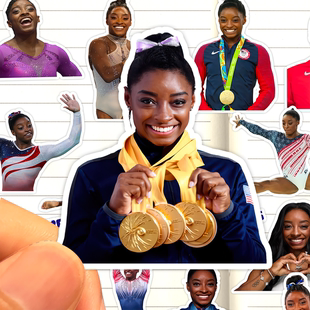 Biles收藏贴画 西蒙拜尔斯贴纸高清防水美国女子体操运动员Simone