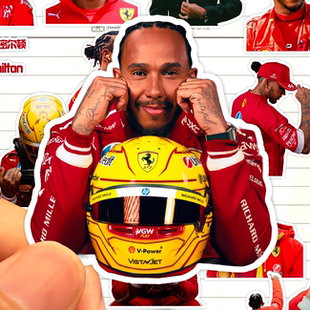 刘易斯汉密尔顿贴纸高清防水法拉利车队车手Lewis Hamilton粘贴画