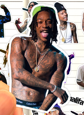 威兹哈利法贴纸高清防水美国说唱歌手Wiz Khalifa收藏装饰粘贴画