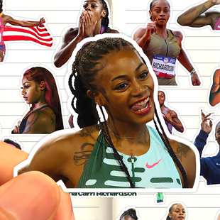 沙卡里理查德森贴纸高清防水田径运动员Sha Richardson贴画 Carri