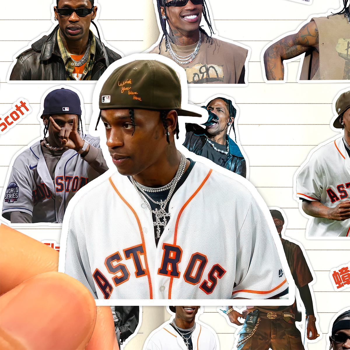 特拉维斯斯科特贴纸高清防水美国说唱歌手Travis Scott蟑螂侠贴画