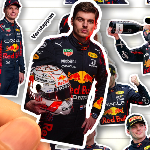 马克斯维斯塔潘贴纸高清防水红牛一队F1赛车手Verstappen周边贴画
