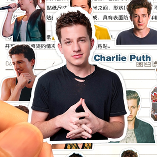 查理普斯贴纸高清防水高颜值流行乐男歌手Charlie Puth断眉装饰画