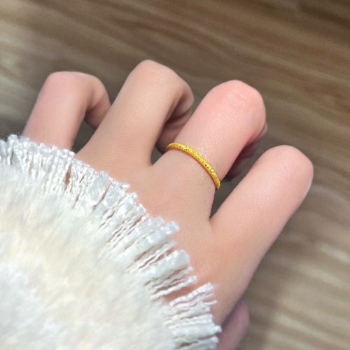 迷你满圈细闪满天星磨砂钛钢戒指精致叠戴素圈简约显白不掉色指环