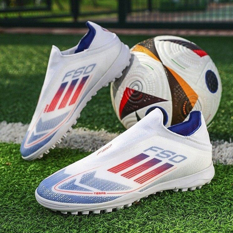 免系带足球鞋男款儿童F50传奇tf碎钉ag长钉女设计足球比赛训练鞋
