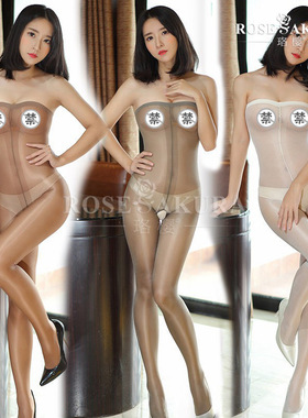 抹胸T档开档油亮连裤袜 爽滑油光闪光珠光夜场袜情趣丝袜