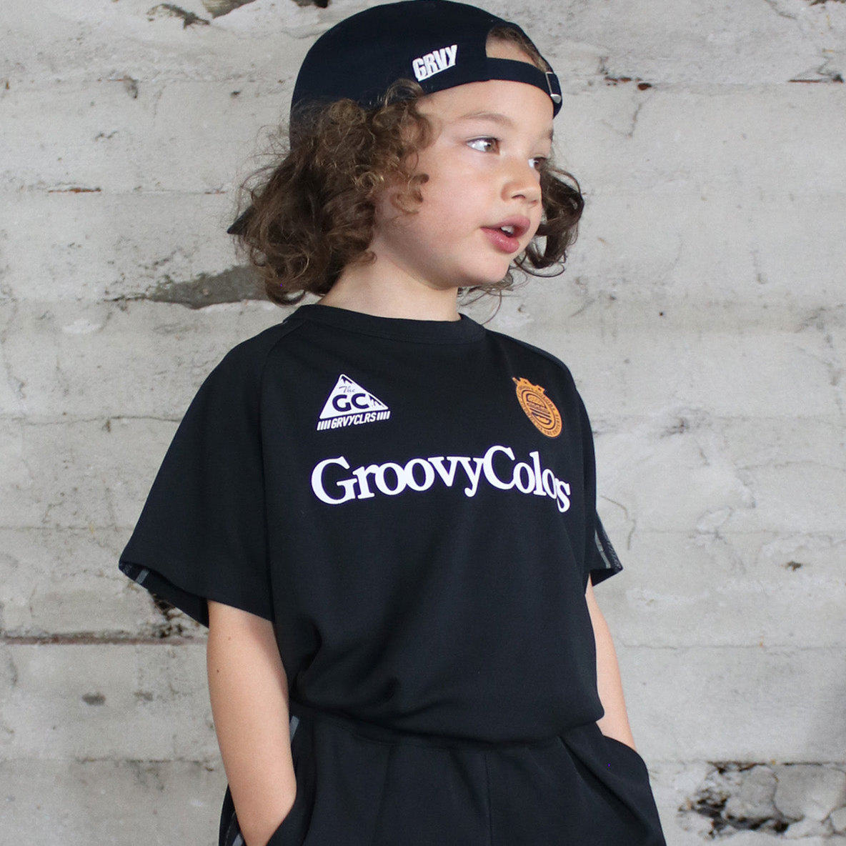 足球风logo宽松休闲短袖T恤