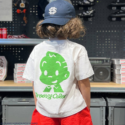 日本代购 童装 Groovy Colors osamu合作纯棉刺绣后图案短袖T恤