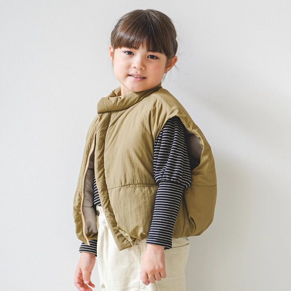 Kiddielove 日本代购 童装 RIO 蓬松夹棉轻量保暖立领马甲棉背心