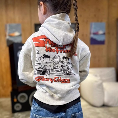 纯棉peanuts图案连帽卫衣帽T