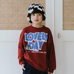 Kiddielove 日本代购 童装 petitmain 复古印花插肩宽松套头卫衣