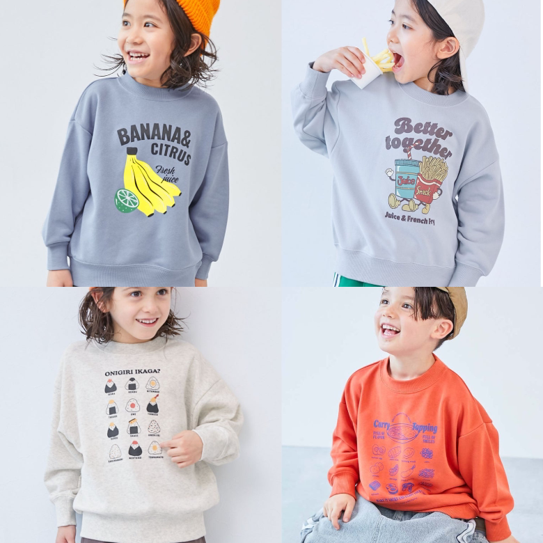 Kiddielove 日本代购 童装 devirock 棉质毛圈多图案长袖套头卫衣