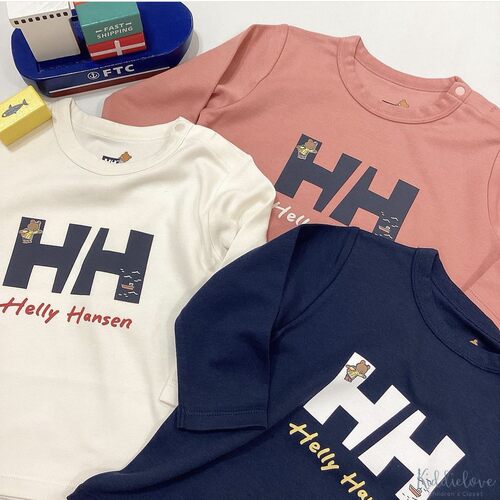 Kiddielove 日本代购 童装 HH 纯棉抑菌熊印花大logo休闲长袖T恤