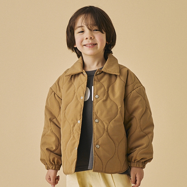 Kiddielove 日本代购 童装 FOV 中夹棉衍缝翻领保暖棉服冬外套