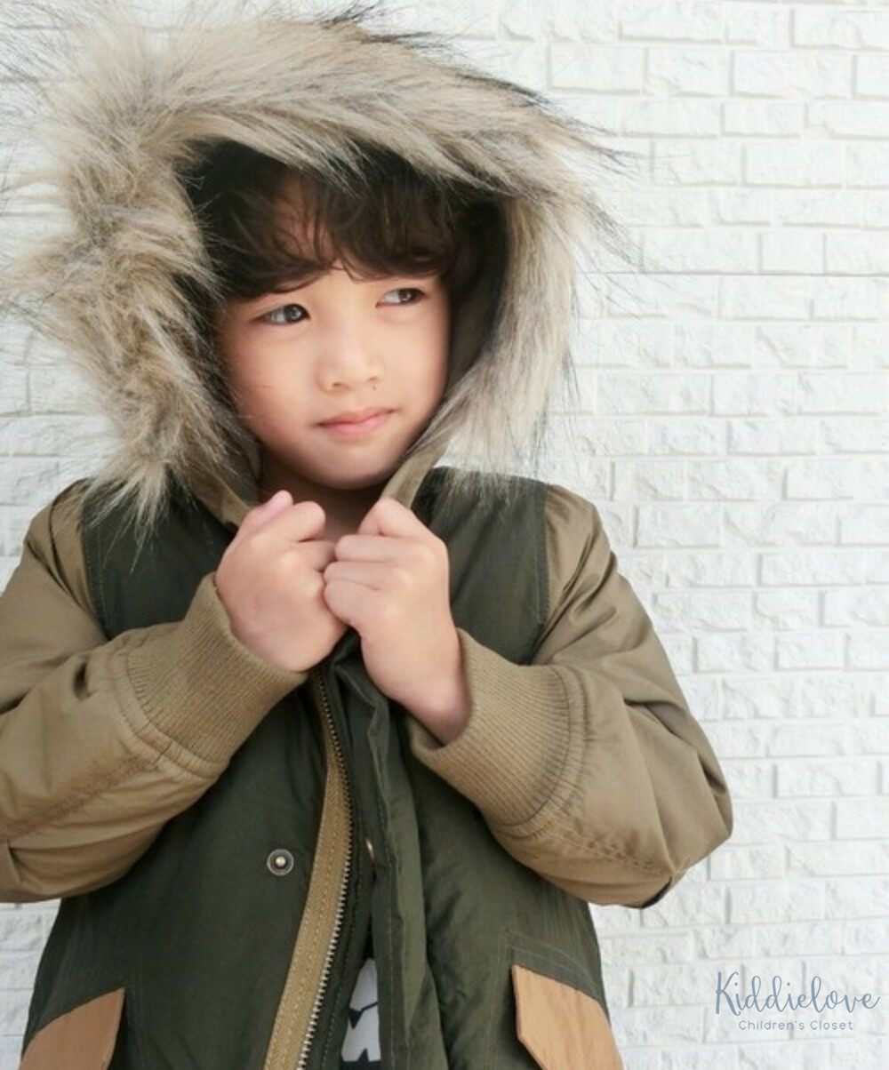 国内现货 童装 MYD 毛领可拆配色中夹棉保暖长款外套