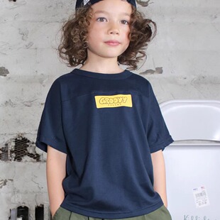 日本代购 童装 GROOVY COLORS 纯棉柔软文字logo宽松休闲短袖T恤