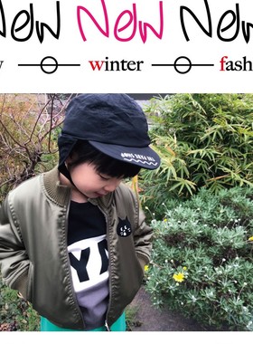 Kiddielove 童装 THE PARK SHOP 加绒保暖冬护耳鸭舌帽2way保暖帽