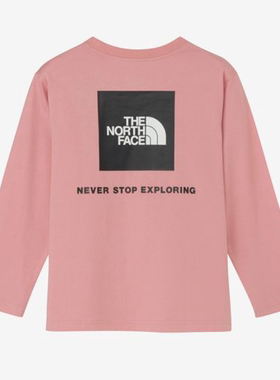 日本代购 童装 THE NORTH FACE 北脸后背方形印花纯棉柔软长袖T恤