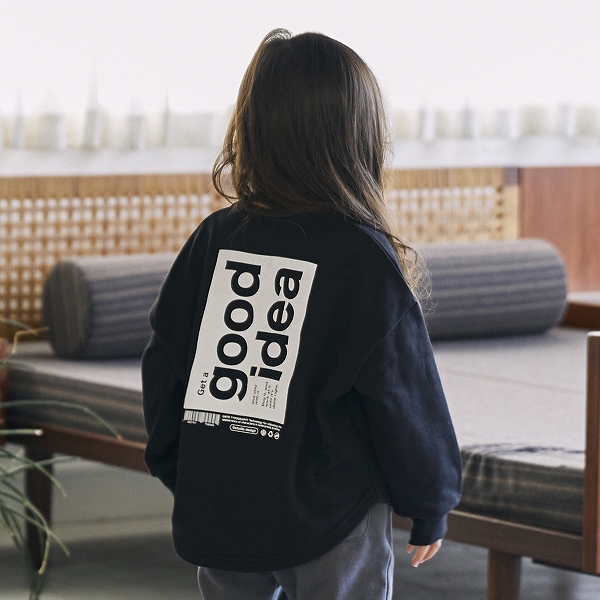 Kiddielove 日本代购 童装 GN. 可亲子棉质加厚卫衣料宽松长袖T恤