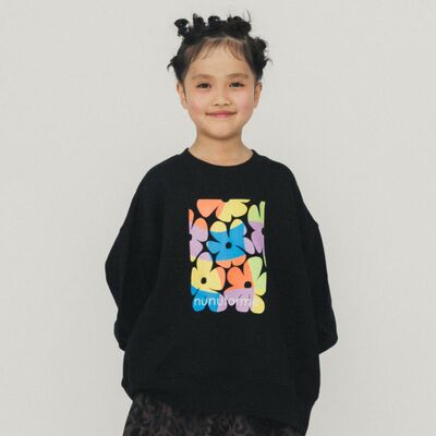 Kiddielove 日本代购 童装 nunuforme 纯棉图案印花宽松套头卫衣