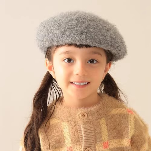 Kiddielove 日本代购 童装 BEAMS 毛呢针织纯色秋冬小画家贝雷帽