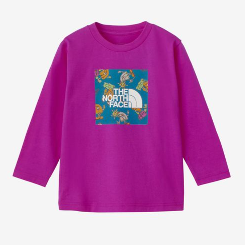 插画logo长袖T恤日本北脸纯棉