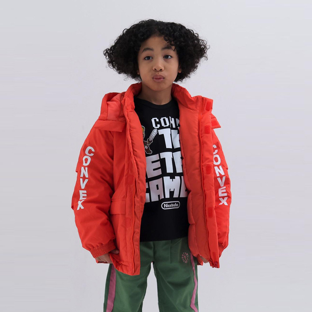 Kiddielove 日本代购 童装 CONVEX 中夹棉保暖可拆连帽防泼水棉服